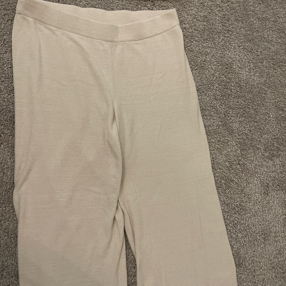 Barefoot Dreams CozyChic Ultra Lite Knit Cream Lounge Set Size L - Picture 4 of 6